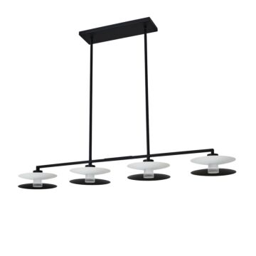 Fresno LED Island Pendant in White and Matte Black by Kalco