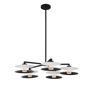 Fresno LED Chandelier in White and Matte Black by Kalco