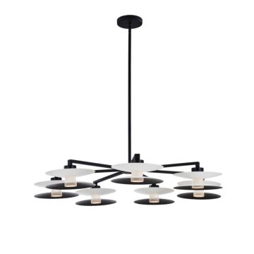 Fresno LED Chandelier in White and Matte Black by Kalco