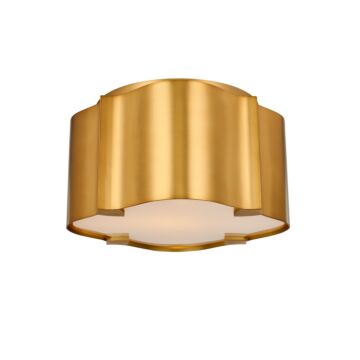 Lotus One Light Flush Mount in Winter Brass by Kalco
