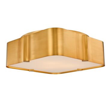 Lotus Three Light Flush Mount in Winter Brass by Kalco