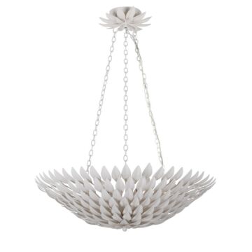 Broche Six Light Chandelier in Matte White by Crystorama