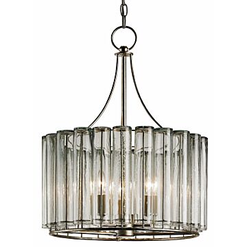 Bevilacqua Collection Chandelier in Silver Leaf by Currey & Company
