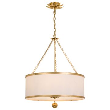 Broche Six Light Chandelier in Antique Gold by Crystorama