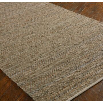 Tobais Rug in Beige And Gray Leather Hemp by Uttermost