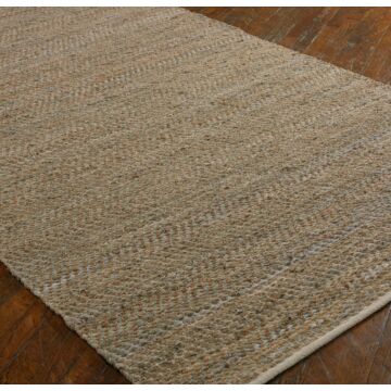 Tobais Rug in Beige And Gray Leather Hemp by Uttermost