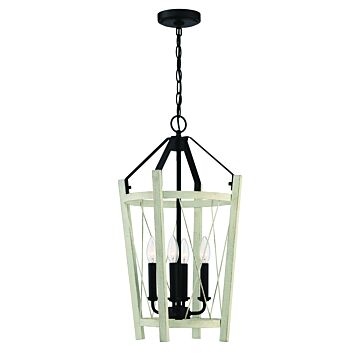 Craftmade Suffolk 4-Light 14" Foyer Light in Cottage White with Espresso