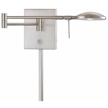 George'S Reading Room LED Swing Arm Wall Lamp in Brushed Nickel by George Kovacs