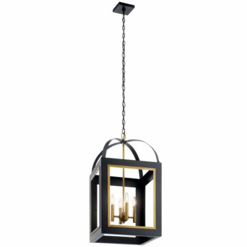 Vath Four Light Foyer Pendant in Black by Kichler