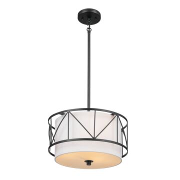 Birkleigh Three Light Pendant Semi Flush in Black by Kichler