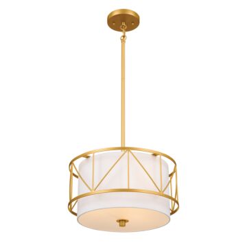 Birkleigh Three Light Pendant Semi Flush in Classic Gold by Kichler