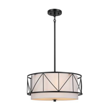 Birkleigh Three Light Pendant Semi Flush in Black by Kichler