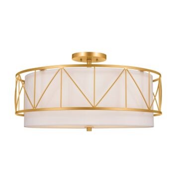 Birkleigh Four Light Semi Flush Mount in Classic Gold by Kichler