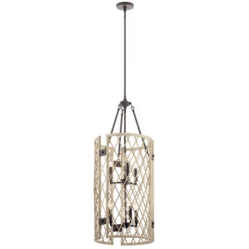 Oana 6-Light Foyer Chandelier in White Washed Wood