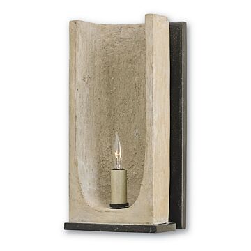 Rowland 1-Light Wall Sconce in Aged Steel with Portland