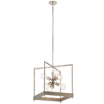 Tanis Six Light Foyer Pendant in Distressed Antique Gray by Kichler