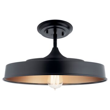 Elias One Light Semi Flush Mount in Black by Kichler