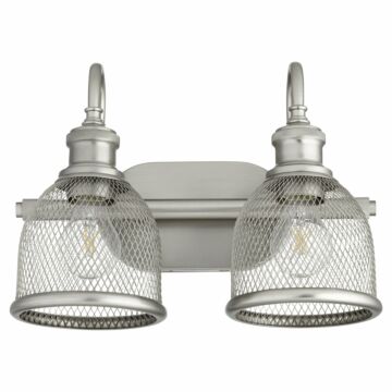 Omni Two Light Vanity in Satin Nickel by Quorum