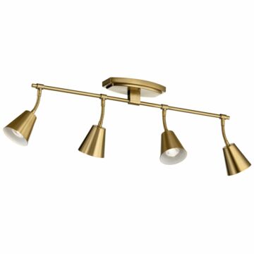 Sylvia Four Light Rail Light in Brushed Natural Brass by Kichler