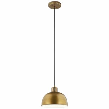 Zailey One Light Pendant in Natural Brass by Kichler