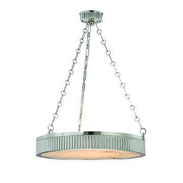 Lynden Five Light Pendant in Polished Nickel by Hudson Valley