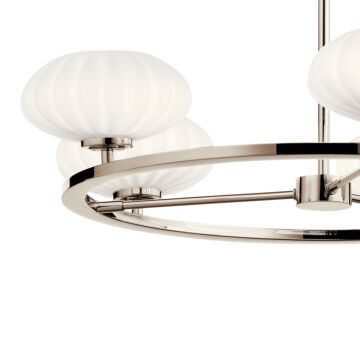 Kichler Pim 6 Light Contemporary Chandelier in Polished Nickel