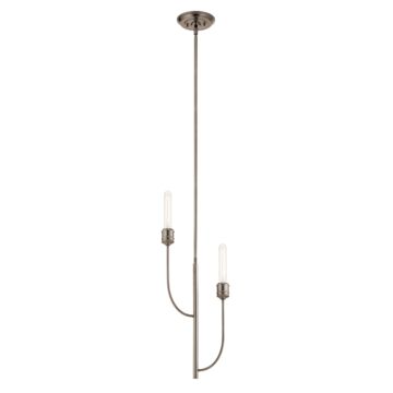 Hatton Two Light Pendant in Classic Pewter by Kichler