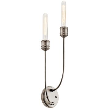Hatton Two Light Wall Sconce in Classic Pewter by Kichler