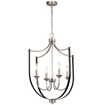 Tula 4-Light Foyer Chandelier in Brushed Nickel