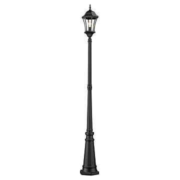 Z-Lite Wakefield 1-Light Outdoor Post Mounted Fixture Light In Black