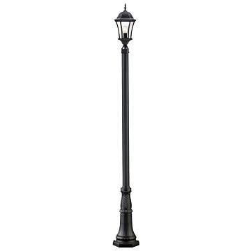 Z-Lite Wakefield 1-Light Outdoor Post Mounted Fixture Light In Black
