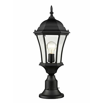 Z-Lite Wakefield 1-Light Outdoor Pier Mounted Fixture Light In Black