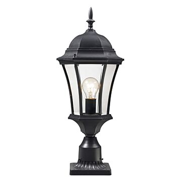 Z-Lite Wakefield 1-Light Outdoor Pier Mounted Fixture Light In Black