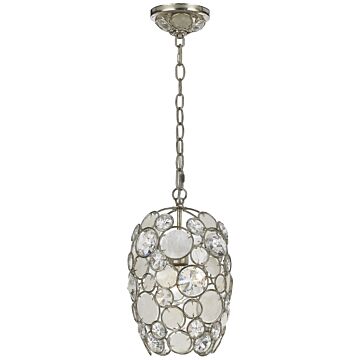Palla One Light Mini Chandelier in Antique Silver by Crystorama