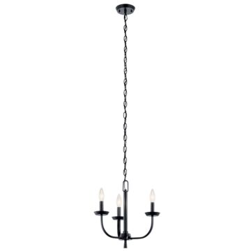 Kennewick Three Light Mini Chandelier in Black by Kichler