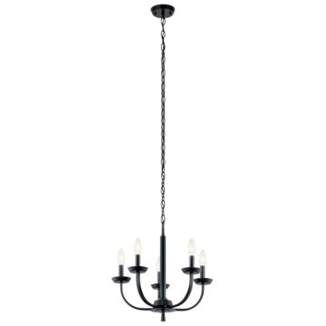 Kennewick Five Light Chandelier in Black by Kichler
