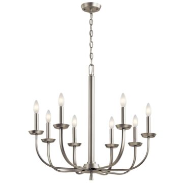 Kennewick Eight Light Chandelier in Brushed Nickel by Kichler