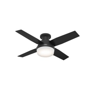Dempsey 2-Light 44" Ceiling Fan in Matte Black