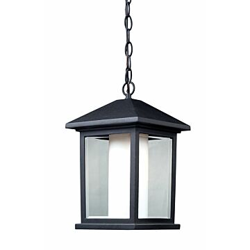 Z-Lite Mesa 1-Light Outdoor Chain Mount Ceiling Fixture Light In Black