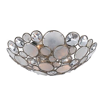 Palla Three Light Flush Mount in Antique Silver by Crystorama