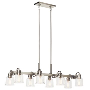 Aivian Eight Light Linear Chandelier in Nickel Textured by Kichler