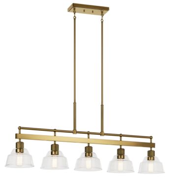 Eastmont Five Light Linear Chandelier in Brushed Brass by Kichler
