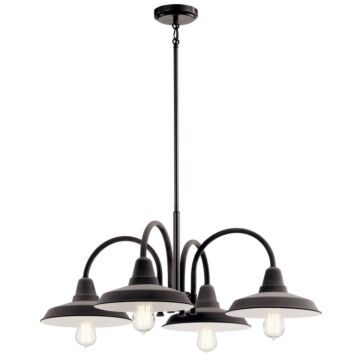 Marrus Four Light Chandelier in Weathered Zinc by Kichler