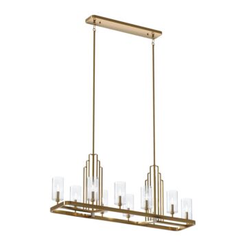 Kimrose Ten Light Linear Chandelier in Brushed Natural Brass by Kichler