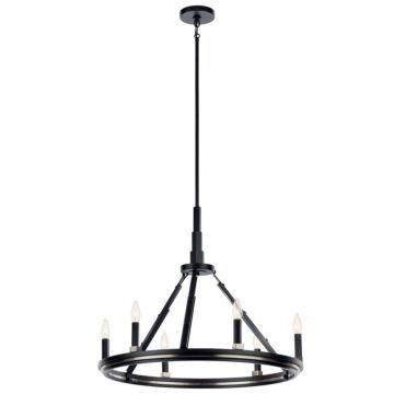 Emmala Six Light Chandelier in Black by Kichler