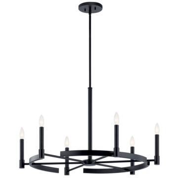 Tolani Six Light Chandelier in Black by Kichler