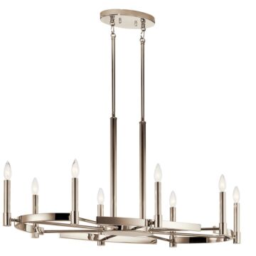 Tolani Eight Light Chandelier in Polished Nickel by Kichler
