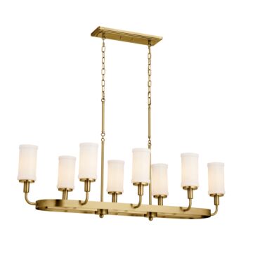 Vetivene Eight Light Linear Chandelier in Natural Brass by Kichler