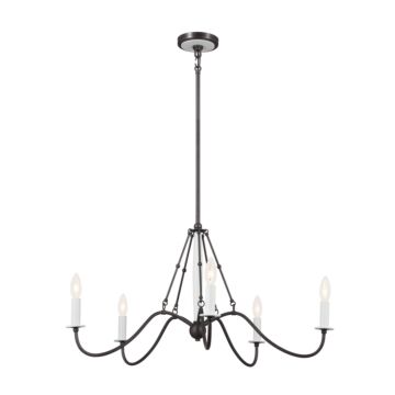 Freesia Five Light Chandelier in Anvil Iron by Kichler