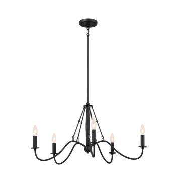 Freesia Five Light Chandelier in Textured Black by Kichler